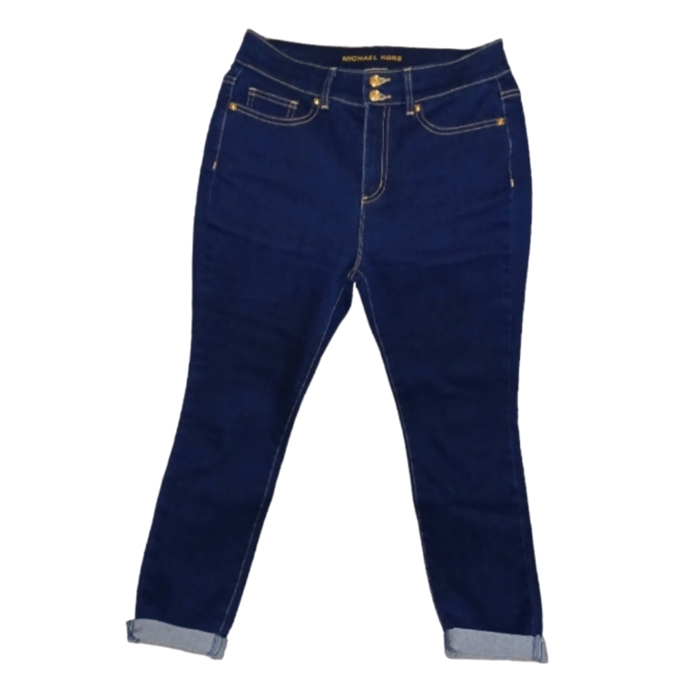 MICHAEL KORS Women's Size 6 Selma Straight High Rise Dark Wash Denim Blue Jeans